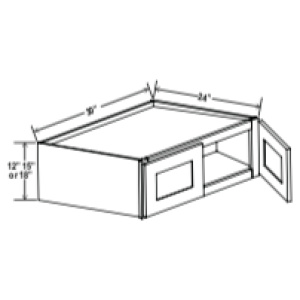 Wall Refrigerator Cabinet-30"W x 12"H x 24"D - 2D-Salt White Shaker (ALSW)