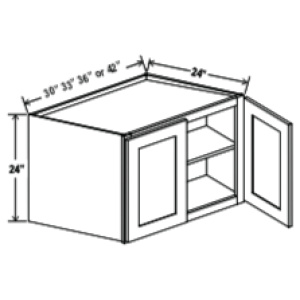 Wall Refrigerator Cabinet - 36"W x 24"H x 24"D - 2D -1S-Salt White Shaker (ALSW)