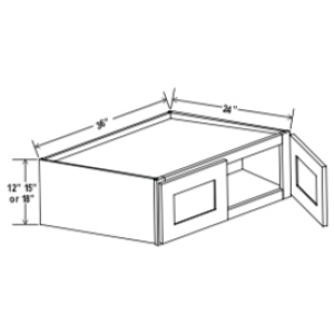 Wall Refrigerator Cabinet - 36"W x 15"H x 24"D - 2D-Glacier Grey (ALGR)