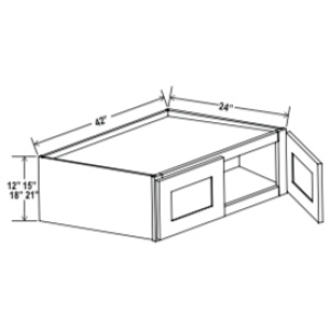 Wall Refrigerator Cabinet - 42"W x 18"H x 24"D - 2D-Salt White Shaker (ALSW)