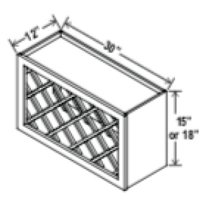 Wall Wine Rack Cabinet - 30"W x 15"H x 12"D-Glacier Grey (ALGR)