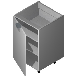 18" Base Cabinet: 1 Door-Glossy White (EGW)