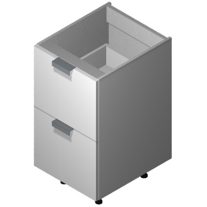 12" Drawer Base Cabinet: 2 Drawers-CORONADO WHITE SHAKER (EWSK)