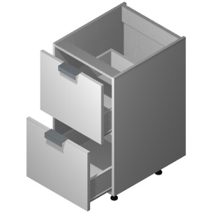 30" Drawer Base Cabinet: 2 Drawers-Glossy White (EGW)