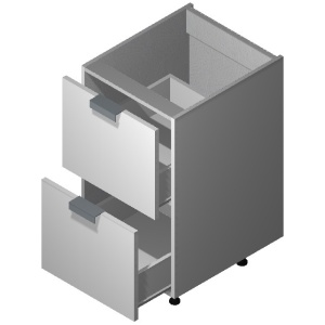 30" Drawer Base Cabinet: 2 Drawers-CORONADO WHITE SHAKER (EWSK)