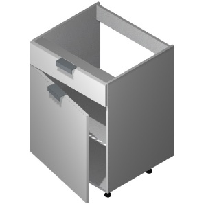 18" Base Cabinet: 1 Door & 1 Drawer-CORONADO WHITE SHAKER (EWSK)