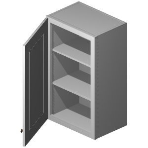 Wall Cabinet - 15"W x 30"H x 12"D - 1D -2S-Salt White Shaker (ALSW)