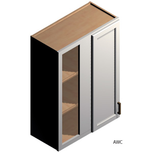 Wall Blind Corner Cabinet - 30"W x 36"H x 12"D - 1D -2S-Glacier Grey (ALGR)