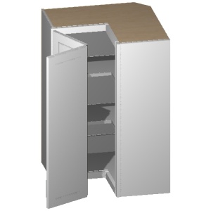 Wall Easy Reach Corner Cabinet - 24  W X 30  H X 12  D - 2D-Glacier Grey (ALGR)