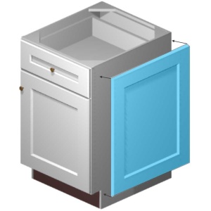 Base Decorative Door Panel - 23 1/2"W x 29"H-Salt White Shaker (ALSW)