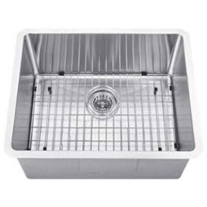 Single Handmade Sink 16G 23"x18"x10" with Grid and a Strainer R10mm