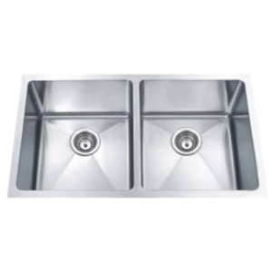 Double Handmade Sink 50/50 16G 30"x18"x10"  R10mm