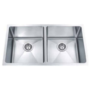 Double Handmade Sink 50/50 16G 32"x19"x10"  R10mm