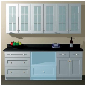 Microwave Base Cabinet - 33"W x 34-1/2"H x 24"D -1Drw-Glacier Grey (ALGR)