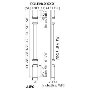 Pole28-42" Lait Grey (AB)