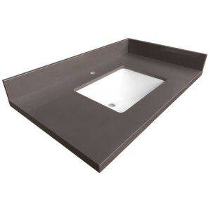 Single Sink Gray Quartz Vanity Top 61.5"x 22.5"x1.5" 