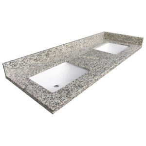 Double Sinks Tiger Skin Granite Vanity Top 73.5"x 22.5"x1.5" 