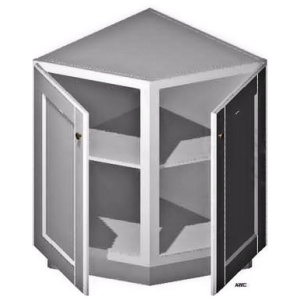 Angle Wall Cabinet - 12"W x 42"H x 12"D - 1D -3S-Ocean Blue Shaker (ALNB)