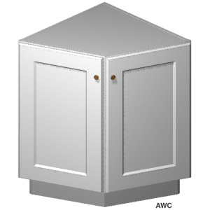 Angle Base Cabinet - 24"W x 34-1/2"H x 24"D - 2D-Ocean Blue Shaker (ALNB)