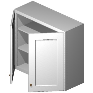 Wall Cabinet - 33"W x 36"H x 12"D - 2D -2S-Ocean Blue Shaker (ALNB)